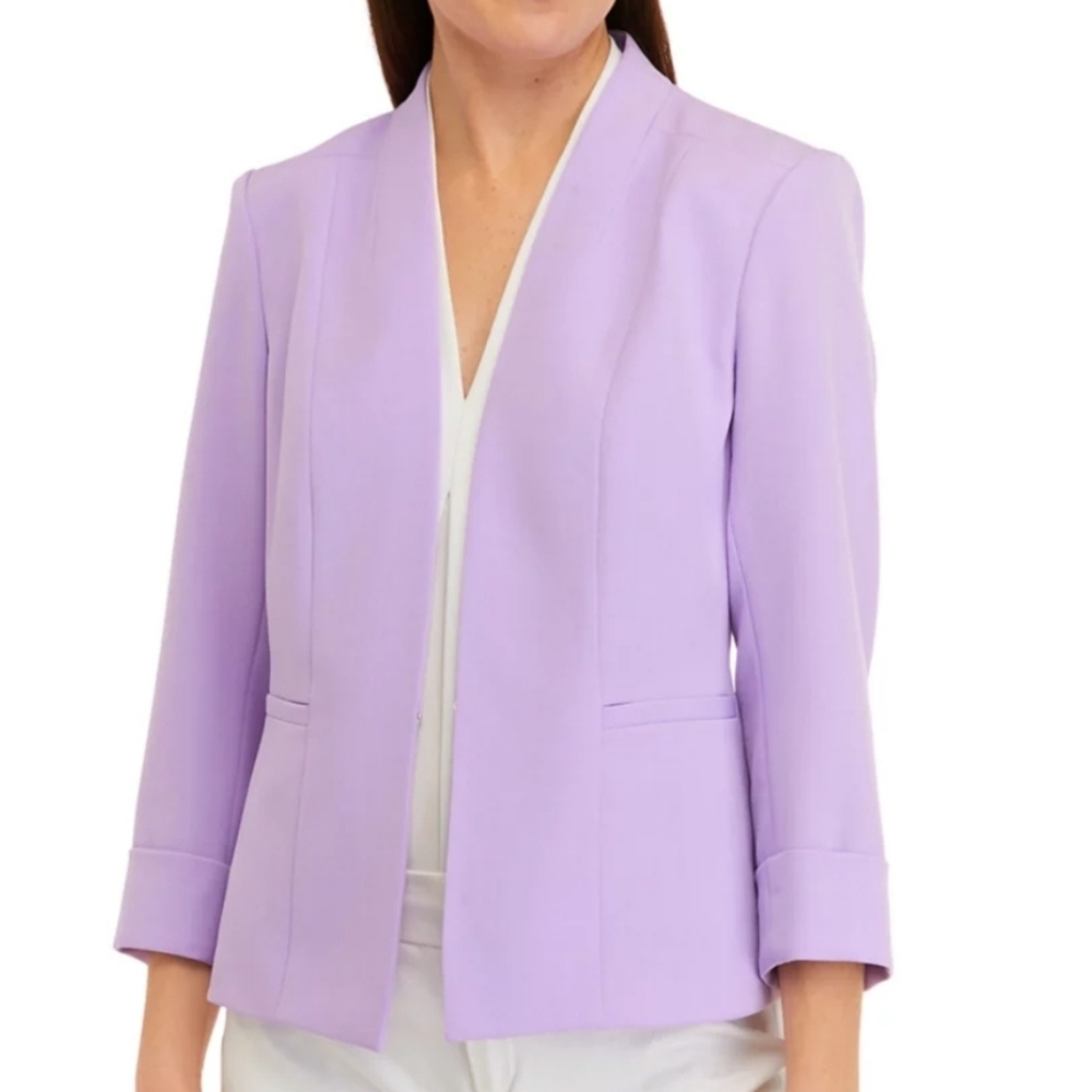 Kasper Lavander Open Front Blazer Work Office Jacket